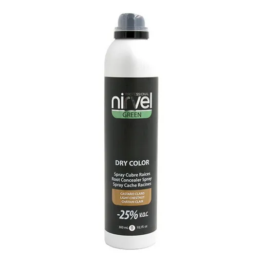 Spray para Cabelos Brancos Green Dry Color Nirvel Green Dry Castanho Claro (300 ml)