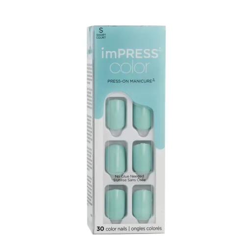 Unhas Postiças Kiss ImPRESS Color Nº 008 Mint to Be (30 Unidades)