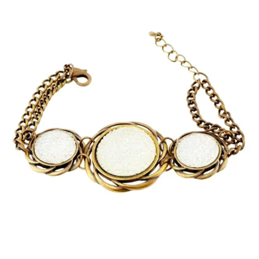 Pulseira Feminino Cristian Lay 437080 Branco Aço Dourado (19 cm)