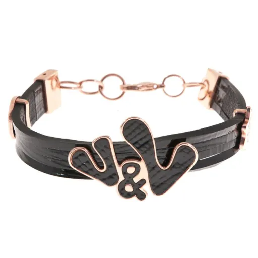 Pulseira Feminino Victorio & Lucchino VJ0267BR Preto Cor de Rosa Aço