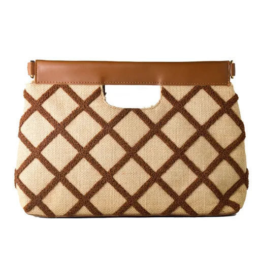 Bolsa Mulher Laura Ashley VALETTA-QUILTED-TAN Castanho 30 x 20 x 9 cm