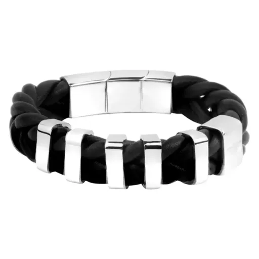 Pulseira Masculino Police Couro 19 cm