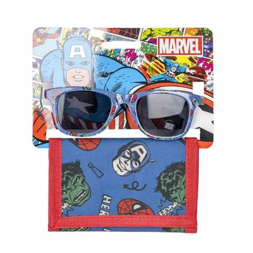 Conjunto de Óculos de Sol e Carteira The Avengers 2 Peças Azul