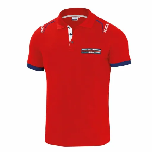 Polo de Manga Curta Homem Sparco Martini Racing Vermelho (Tamanho M)