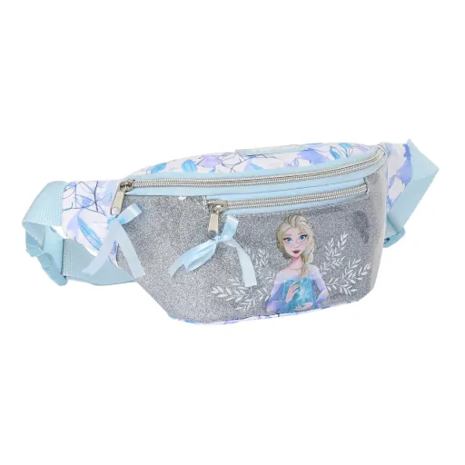 Bolsa de Cintura Frozen Memories Azul Branco Prateado 23 x 12 x 9 cm