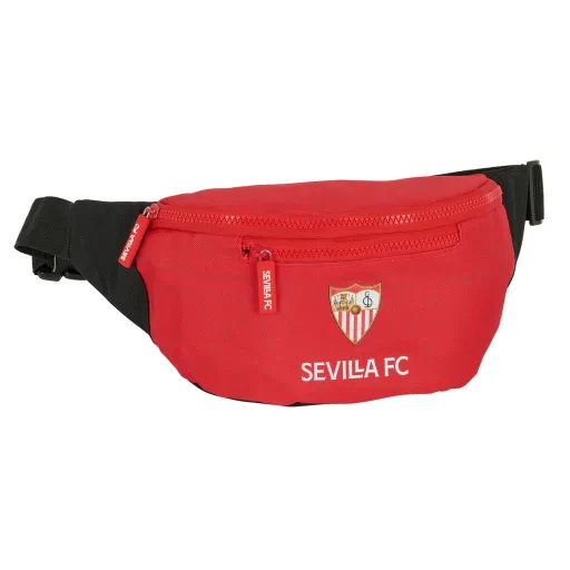 Bolsa de Cintura Sevilla Fútbol Club Preto Vermelho Desportivo 23 x 12 x 9 cm