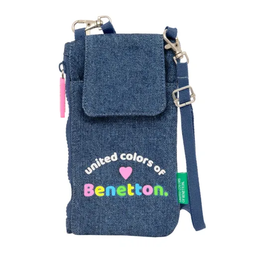 Porta-Moedas Benetton Denim Bolsa para Telemóvel Azul