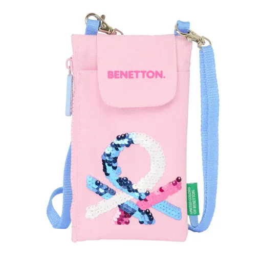 Porta-Moedas Benetton Pink Bolsa para Telemóvel Cor de Rosa