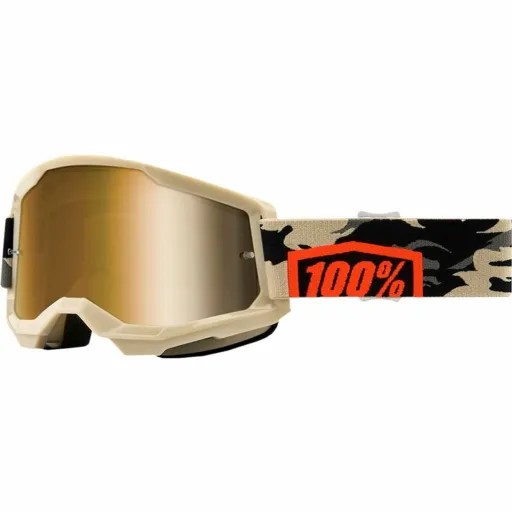 Óculos Escuros 100 %  Downhill Strata 2 Goggle Kombat Bege Tamanho Único Motocross