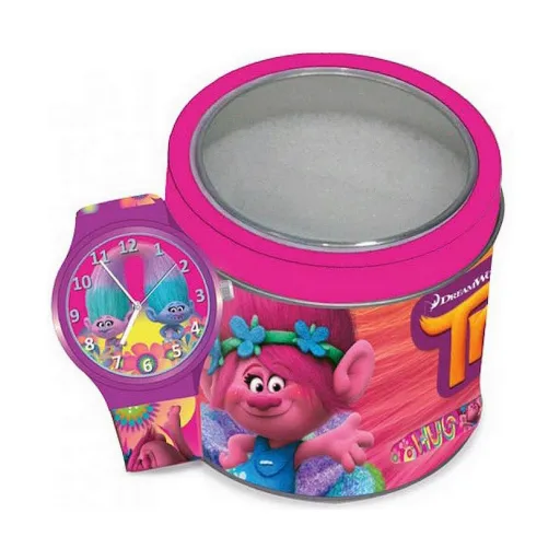 Relógio para Bebês Cartoon TROLLS - TIN BOX (Ø 33 mm)