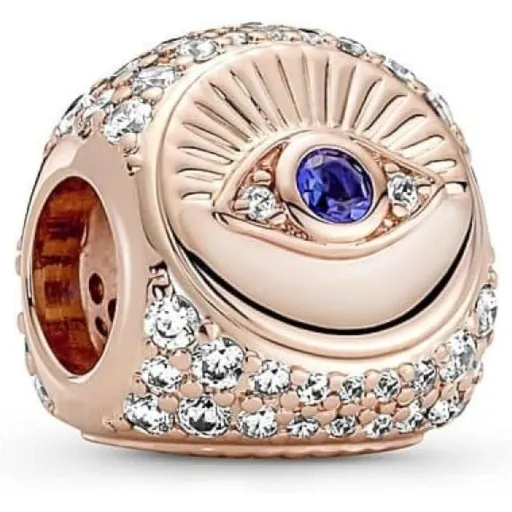 Charme Feminino Pandora HAMSA. ALL-SEEING EYE & FEATHER THREE-SIDED