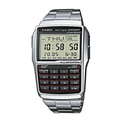 Relógio Masculino Casio DATABANK CALCULATOR STEEL Preto Prateado