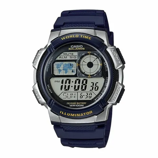 Relógio Masculino Casio WORLD TIME ILLUMINATOR - 5 ALARMS, 10 YEAR BATTERY Preto Cinzento (Ø 40 mm) (Ø 43 mm)