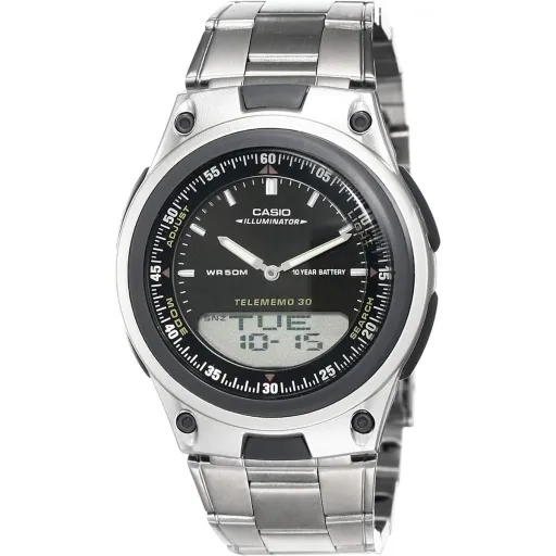 Relógio Masculino Casio ILLUMINATOR TELEMEMO 30 Preto Prateado (Ø 40 mm)