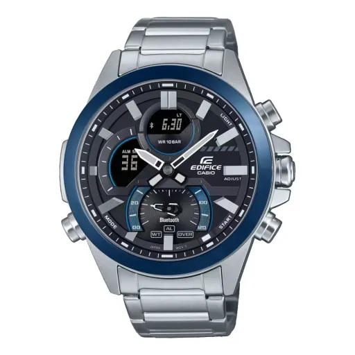 Relógio Masculino Casio EDIFICE SPORT Bluetooth® Preto Prateado (Ø 49 mm)