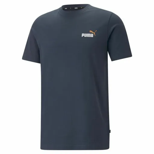 T-Shirt Puma Ess+ 2 Col Small Log Azul Escuro Unissexo