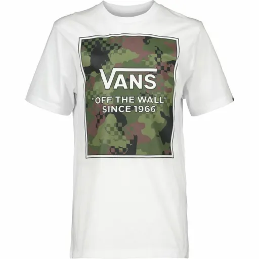 Camisola de Manga Curta Homem Vans Camo Check Branco