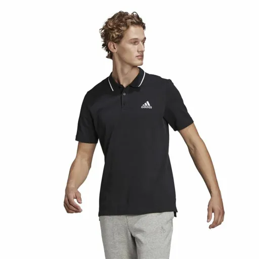 Polo de Manga Curta Homem Adidas Aeroready Essentials Preto