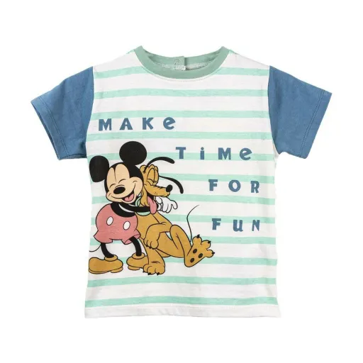 Camisola de Manga Curta Mickey Mouse Multicolor Infantil