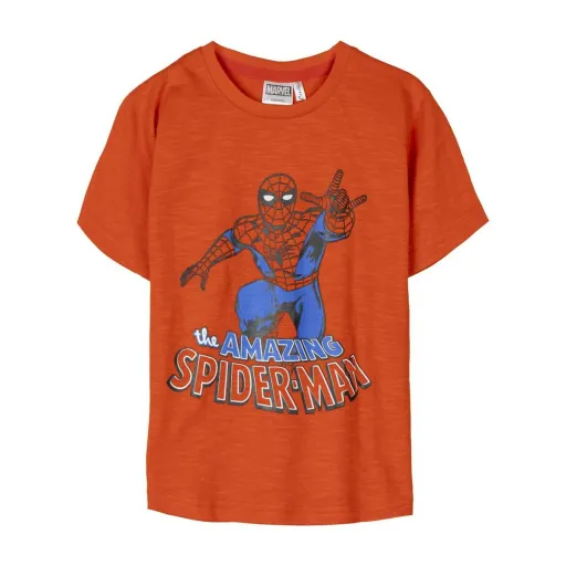 Camisola de Manga Curta Infantil Spider-Man Laranja