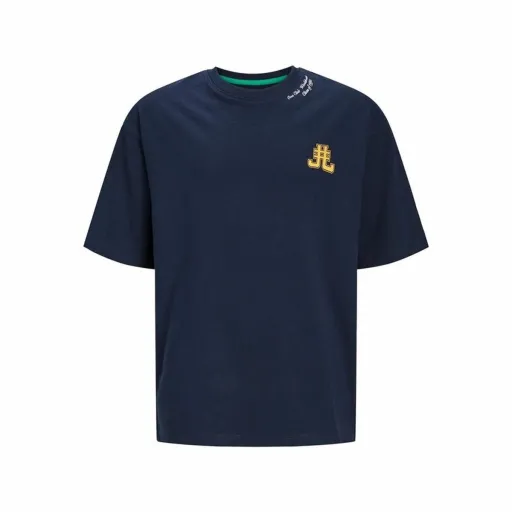 Camisola de Manga Curta Infantil Jack & Jones Jorcole Back Print Azul Marinho