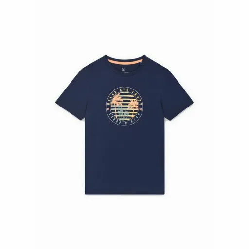 Camisola de Manga Curta Infantil Jack & Jones Jjsummer Smu Vibe Tee Azul Marinho