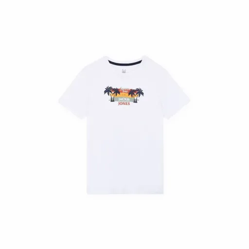 Camisola de Manga Curta Infantil Jack & Jones Jjsummer Smu Vibe Tee Branco