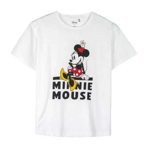 Camisola de Manga Curta Mulher Minnie Mouse Branco