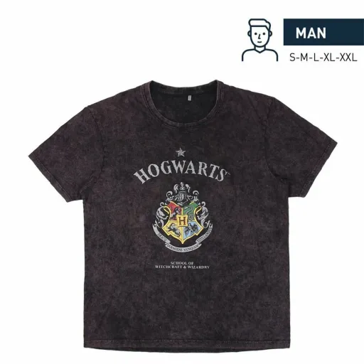 Camisola de Manga Curta Homem Harry Potter Cinzento Cinzento Escuro