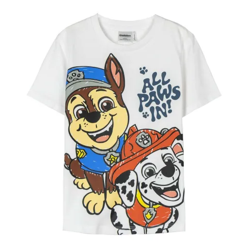 Camisola de Manga Curta Infantil The Paw Patrol Branco