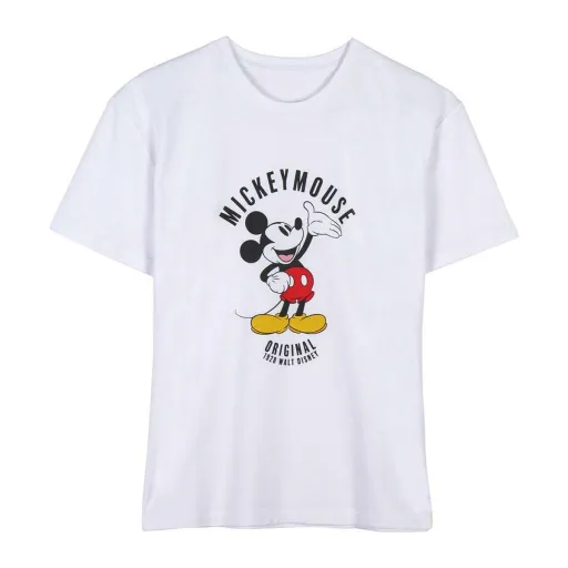 Camisola de Manga Curta Mulher Mickey Mouse Branco