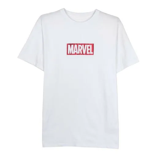 Camisola de Manga Curta Homem Marvel Branco Adultos