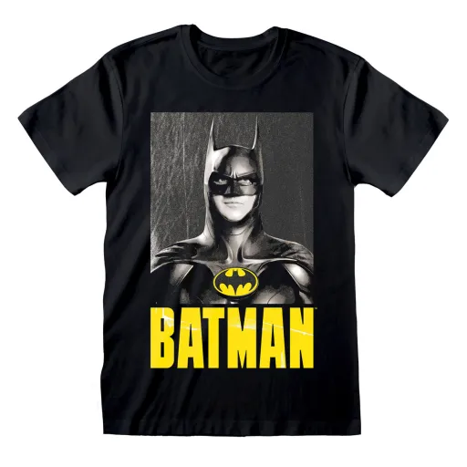 Camisola de Manga Curta Batman Keaton Batman Preto Unissexo