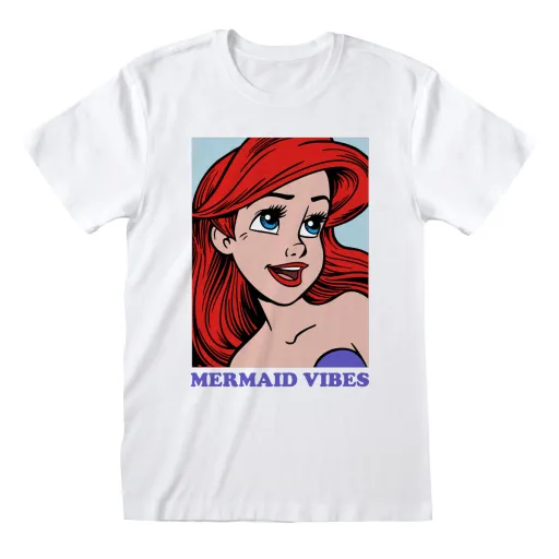 Camisola de Manga Curta The Little Mermaid Mermaid Vibes Branco Unissexo