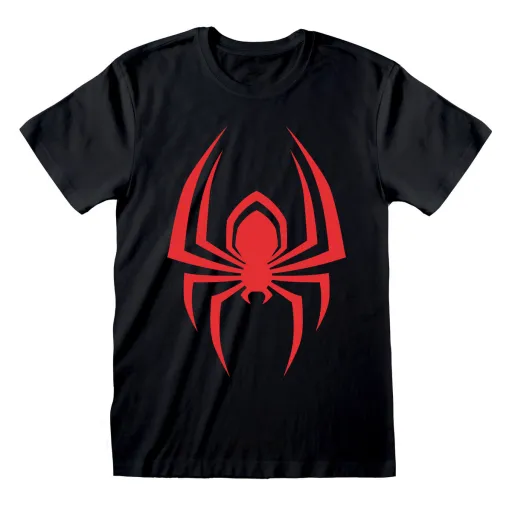 Camisola de Manga Curta Spider-Man Hanging Spider Preto Unissexo