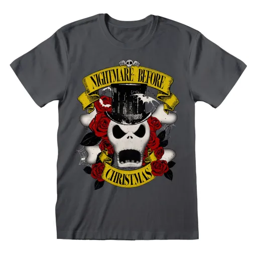 Camisola de Manga Curta The Nightmare Before Christmas Top Hat Jack Grafite Unissexo