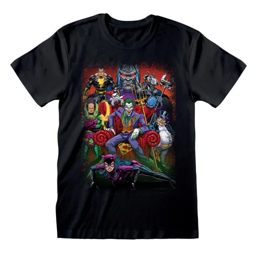 Camisola de Manga Curta DC Comics Villains Preto Unissexo