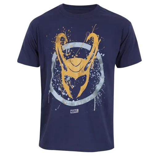 Camisola de Manga Curta Marvel Splatter Logo Azul Unissexo