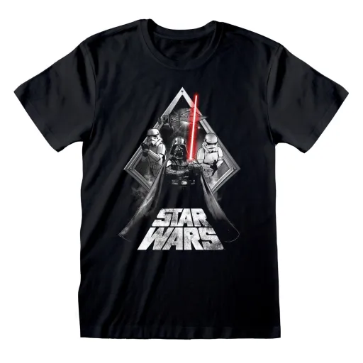 Camisola de Manga Curta Star Wars Galaxy Portal Preto Unissexo