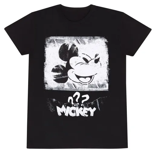 Camisola de Manga Curta Unissexo Mickey Mouse Poster Style Preto