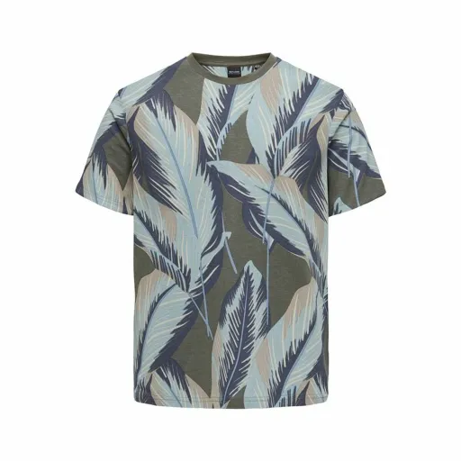 Camisola de Manga Curta Homem Only & Sons Onskobe Reg Banana Leaf Azeitona