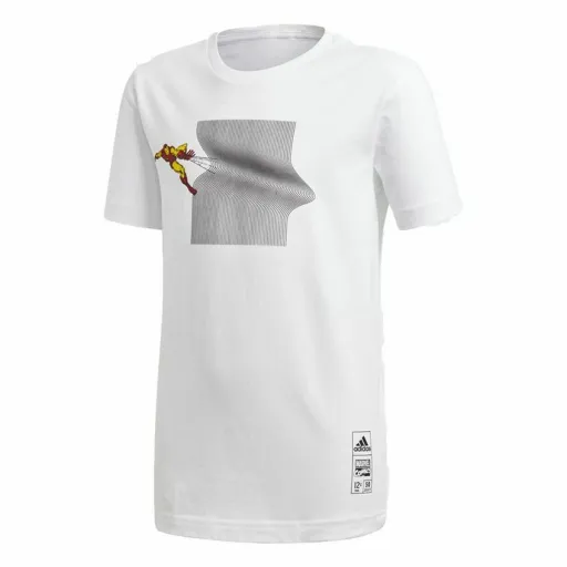 Camisola de Manga Curta Criança Adidas Sportswear Iron Man Graphic Branco