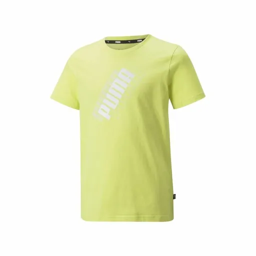 Camisola de Manga Curta Infantil Puma Power Logo Amarelo