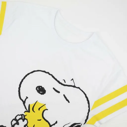 Camisola de Manga Curta Mulher Snoopy Branco