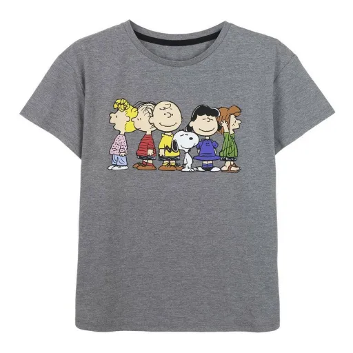 Camisola de Manga Curta Mulher Snoopy Cinzento Cinzento Escuro