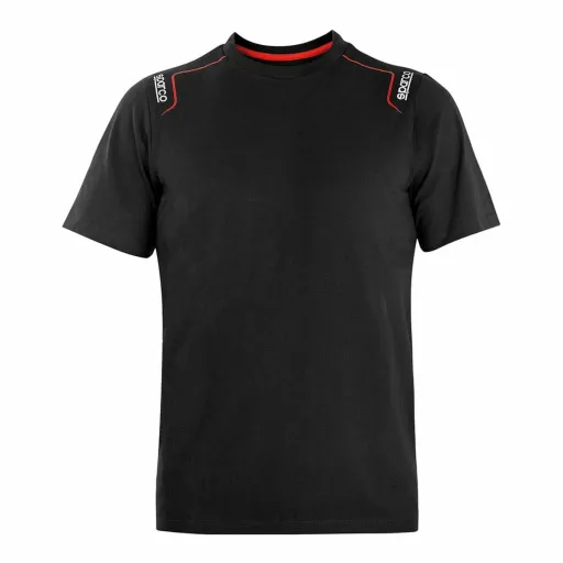 Camisola de Manga Curta Sparco Tech Stretch Trenton Preto