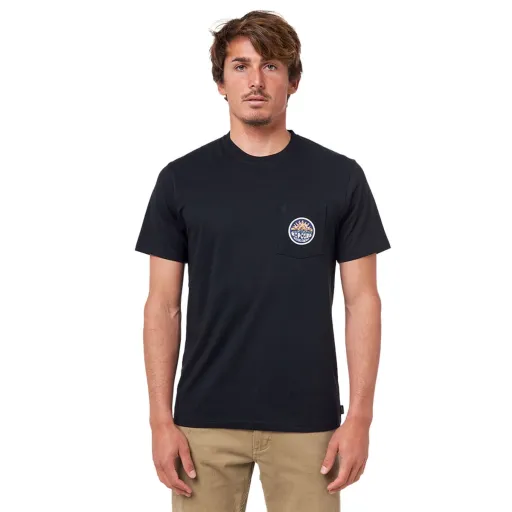 Camisola de Manga Curta Homem Rip Curl Horizon Badge Preto Homem