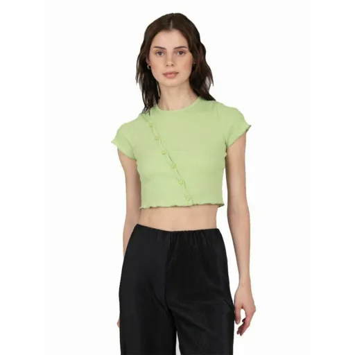 Camisola de Manga Curta Mulher 24COLOURS Casual Verde