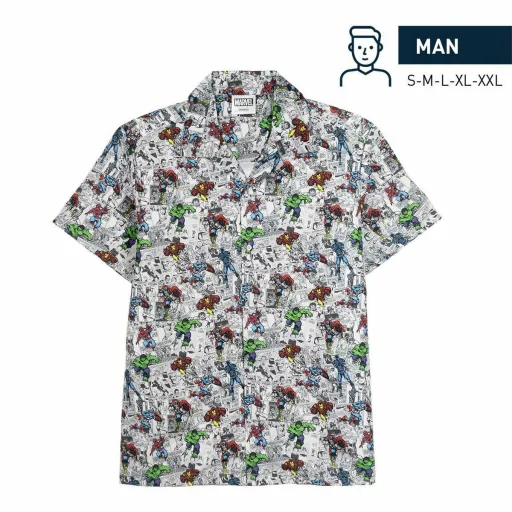 Camisa Marvel Cinzento Claro (Adultos)