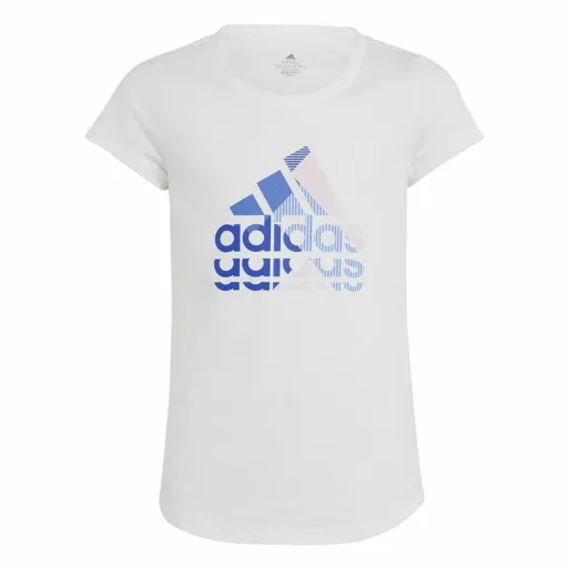 Camisola de Manga Curta Infantil Adidas Graphic Branco